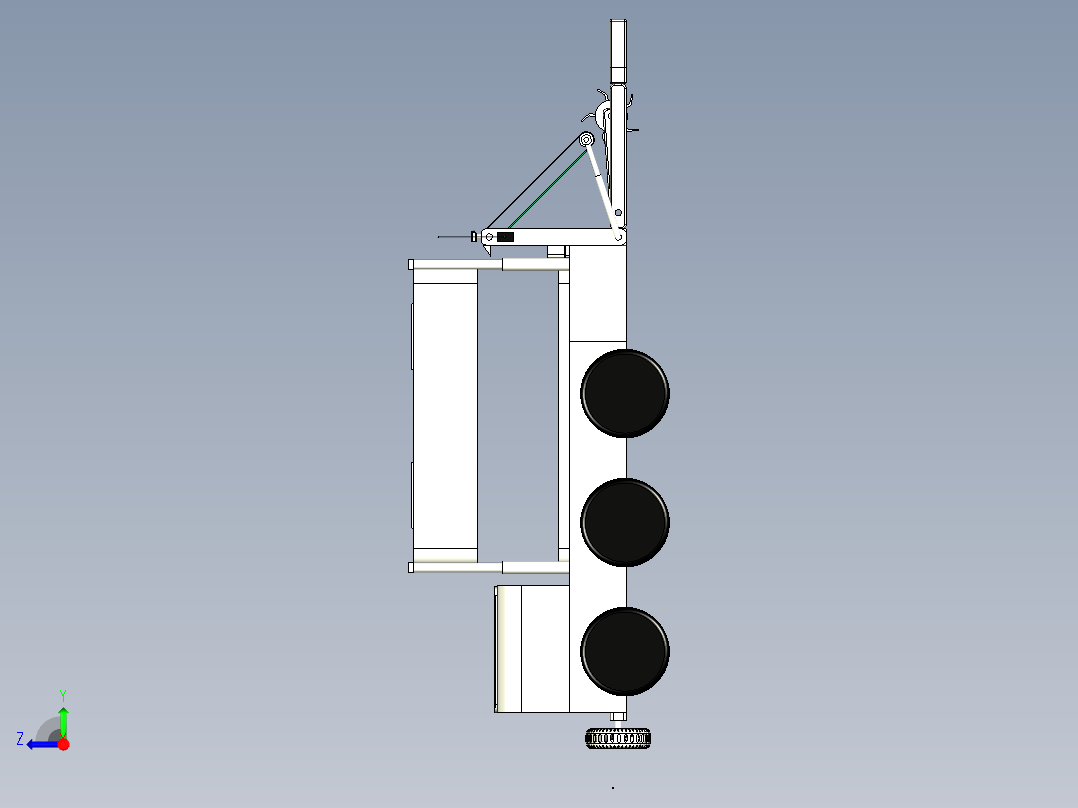 水面垃圾清理船三维模型右视图
