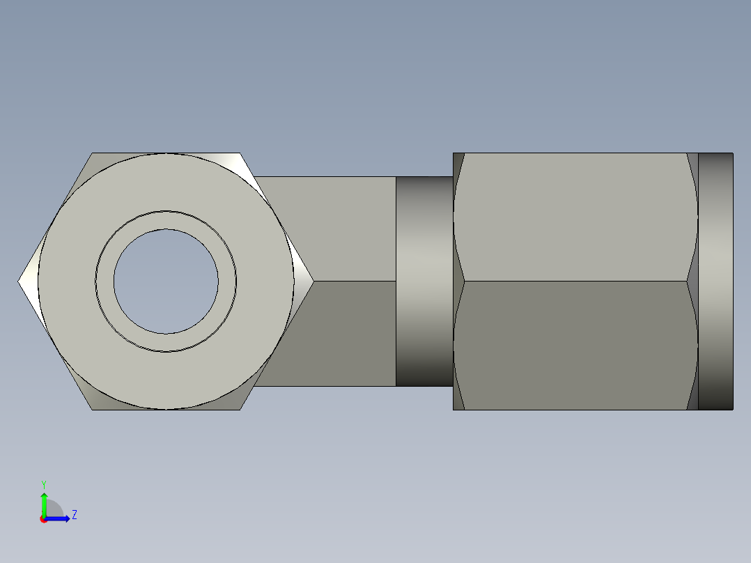 卡套式工业通用硬管接头6_rbu-s左视图