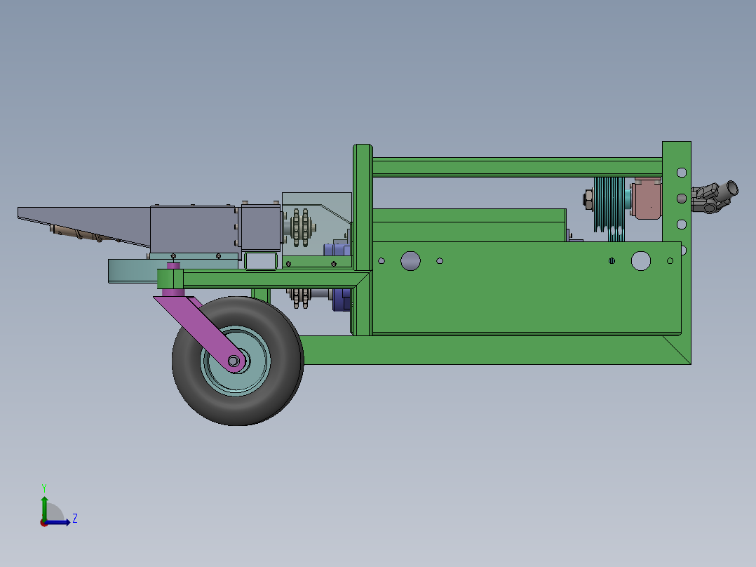 小型玉米收割sw22可编辑左视图