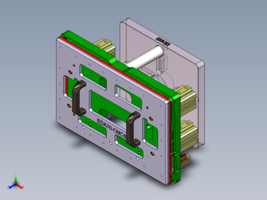 EDA70-笔记本CNC工装夹具三维模型CNC5-6合并验证治具