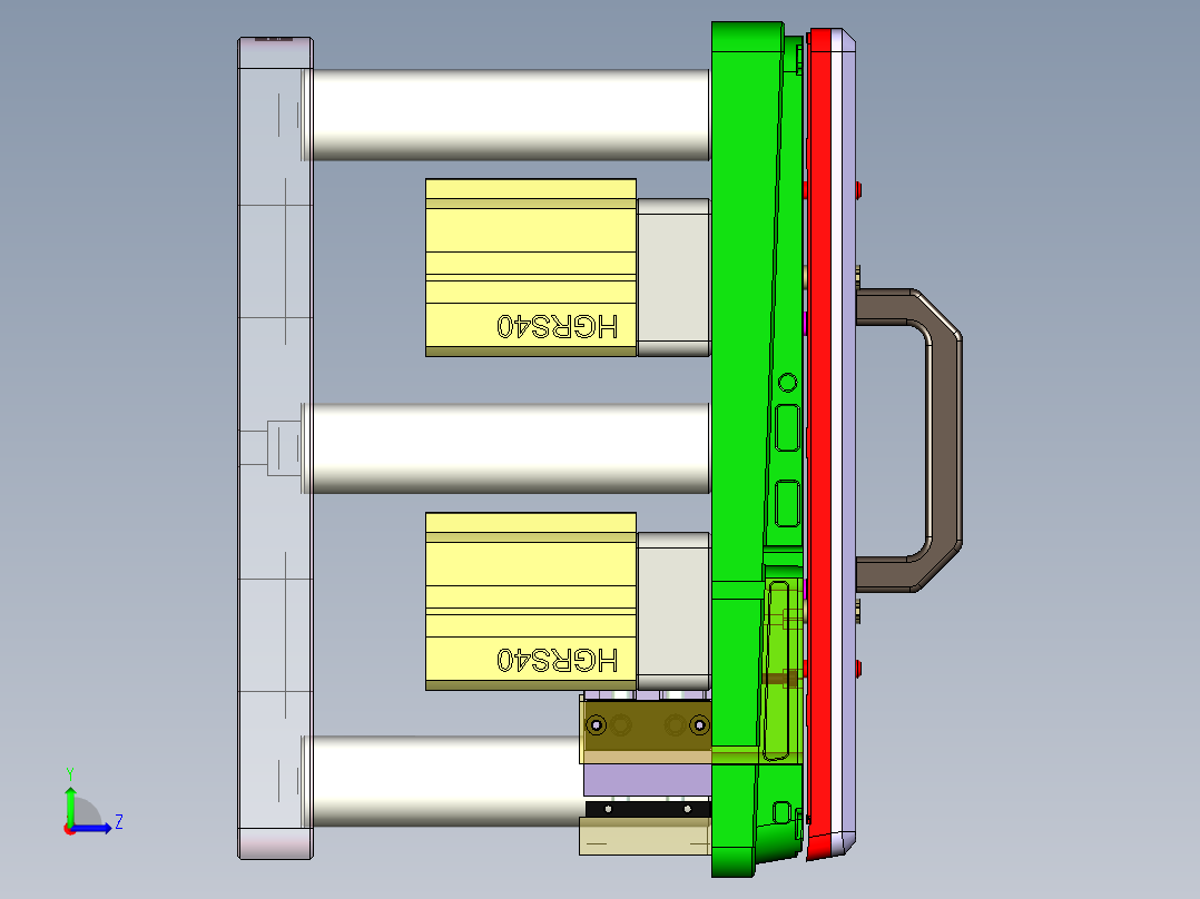 EDA70-笔记本CNC工装夹具三维模型CNC5-6合并验证治具左视图