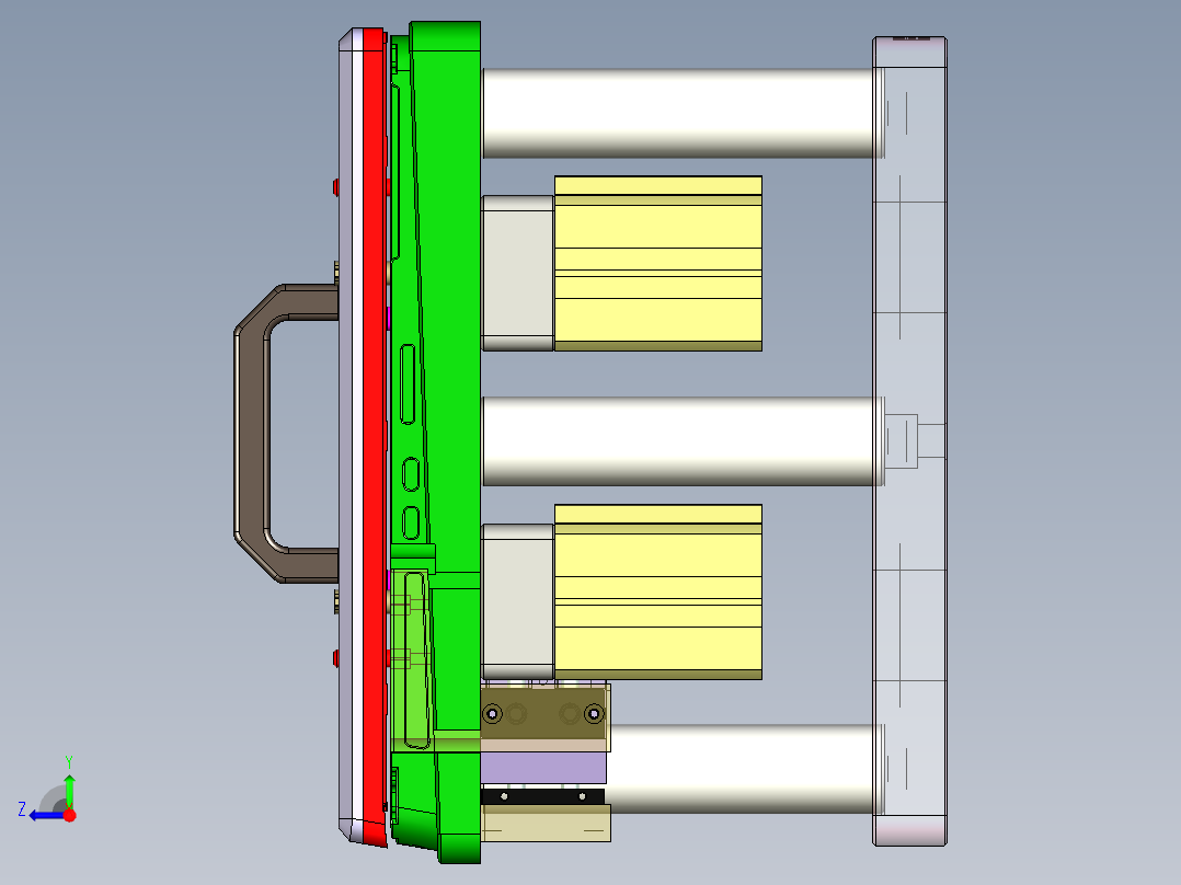 EDA70-笔记本CNC工装夹具三维模型CNC5-6合并验证治具右视图