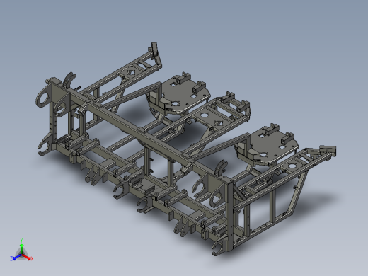 玉米收割机上层割台（不对行）正等轴测缩略图