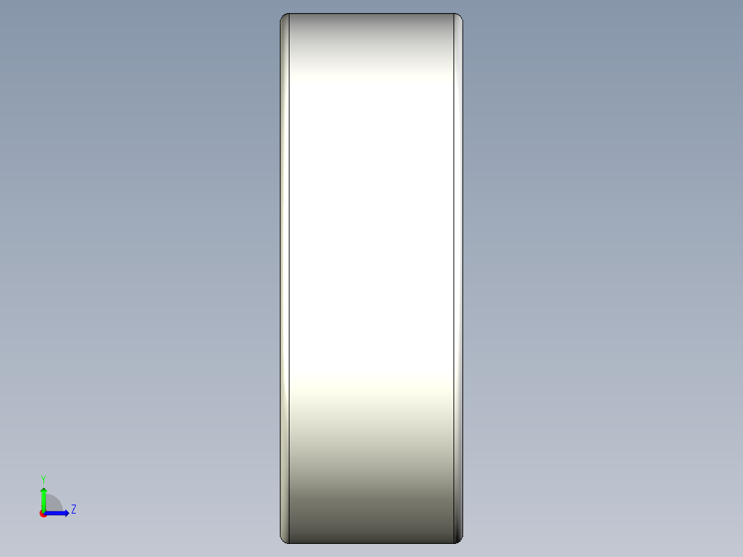 完整的英寸1600-ZZ双屏蔽轴承库— SolidWorks和Step模型左视图
