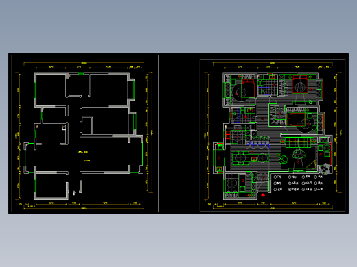 平面方案CAD原始结构图