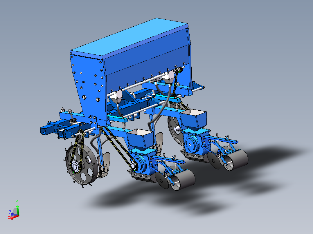 棉花播种机的设计含开题及SW三维及8张CAD图