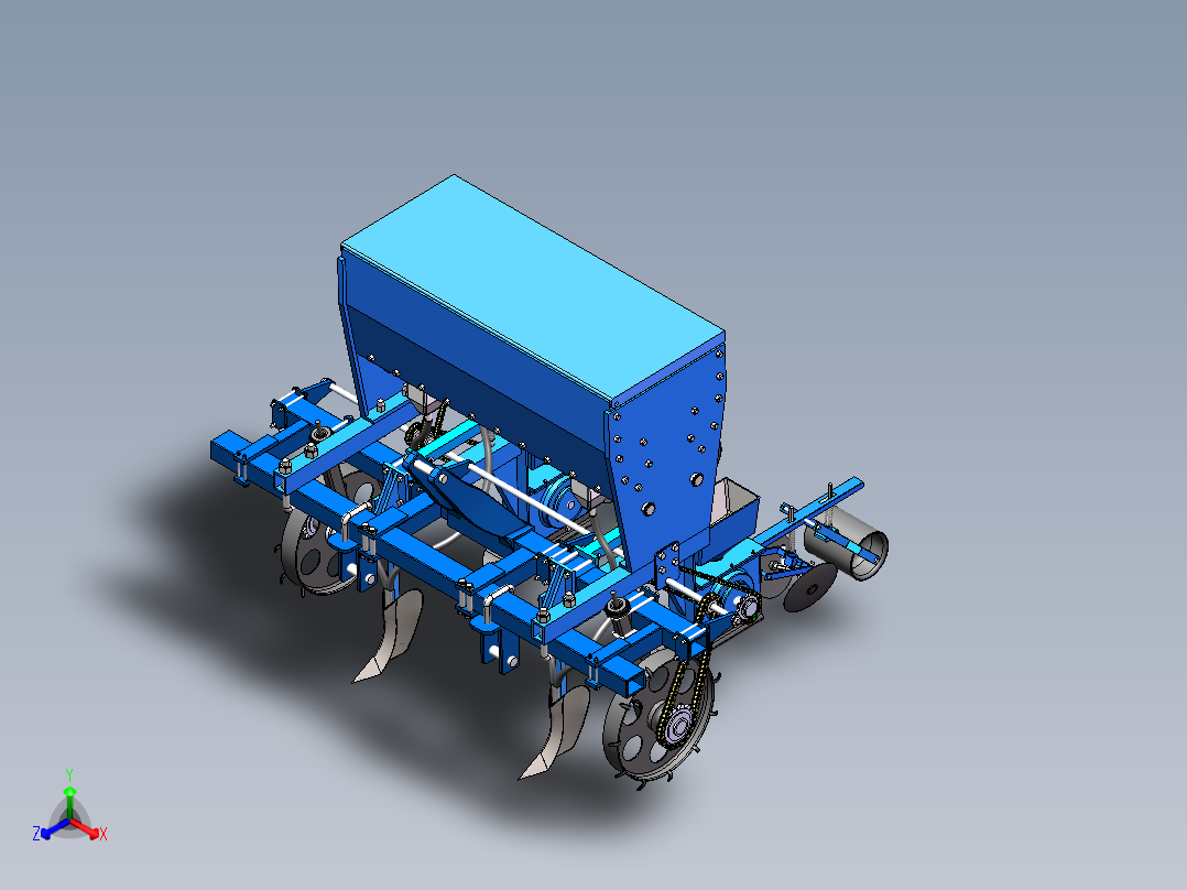 棉花播种机的设计含开题及SW三维及8张CAD图正等轴测图