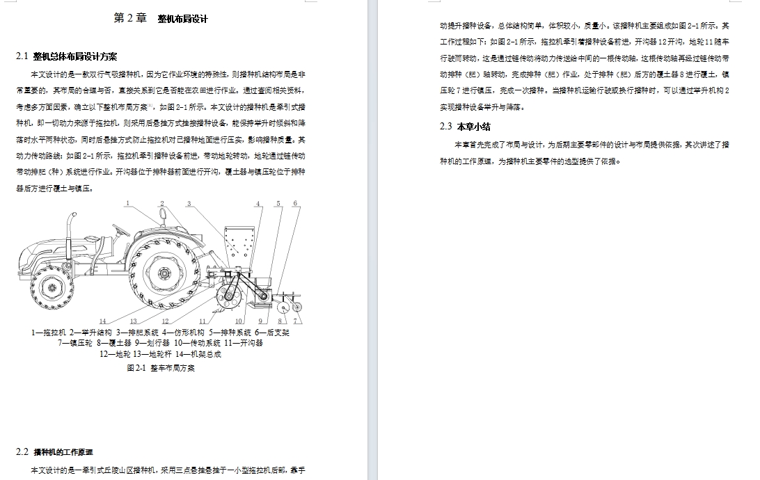 棉花播种机的设计含开题及SW三维及8张CAD图