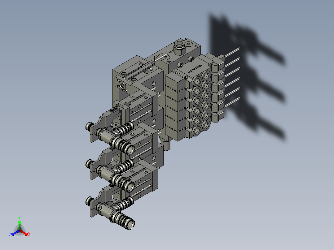 2-下料夹爪装配正等轴测图