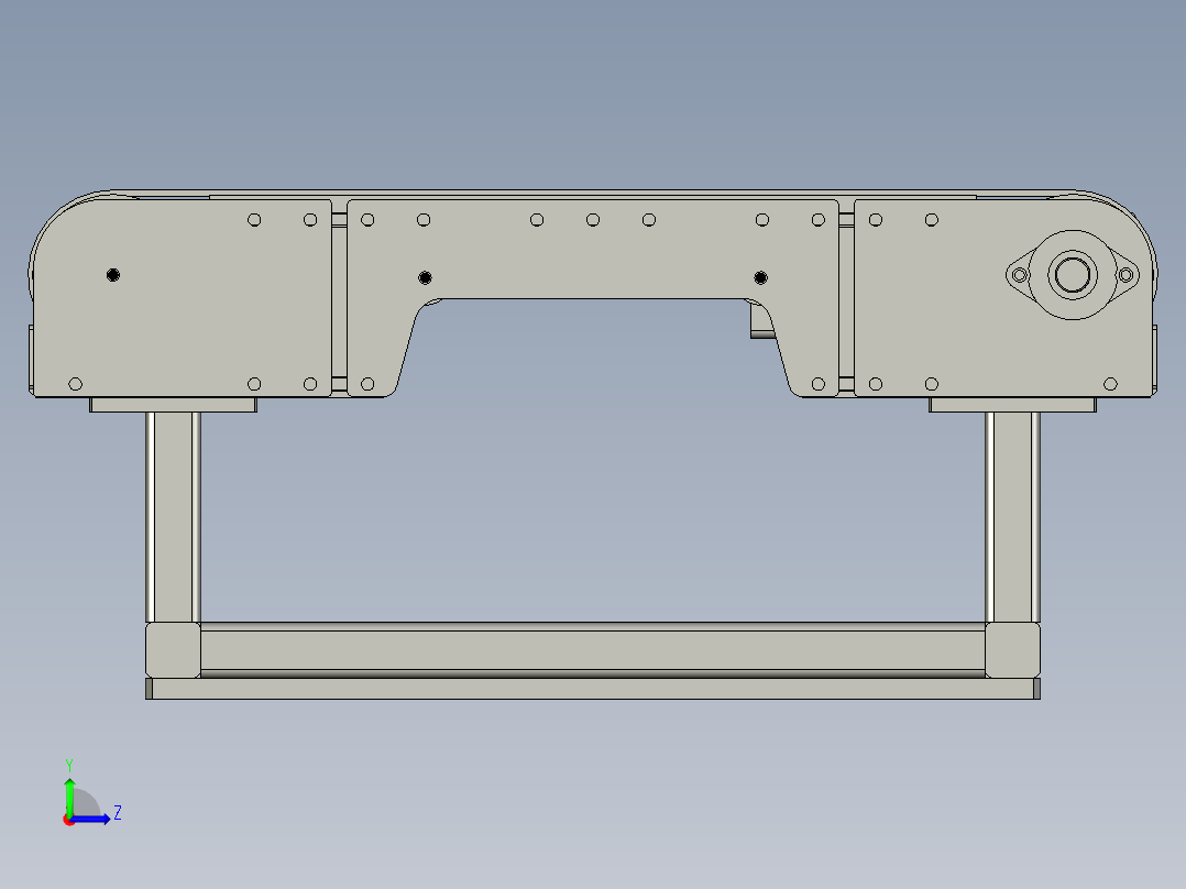 封边机-升降线体-线体总装左视图