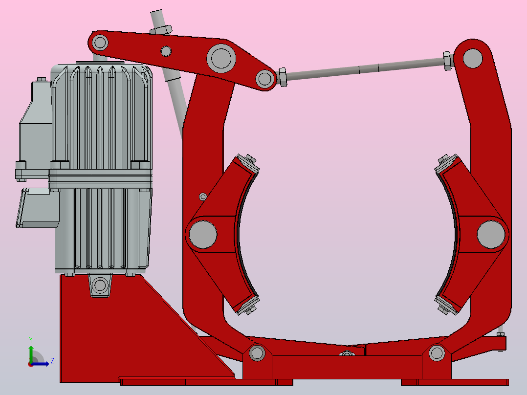 YWK系列电力液压鼓式制动器YWK400／800-ⅠA左视图