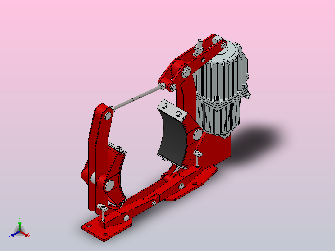 YWK系列电力液压鼓式制动器YWK400／800-ⅠA正等轴测图