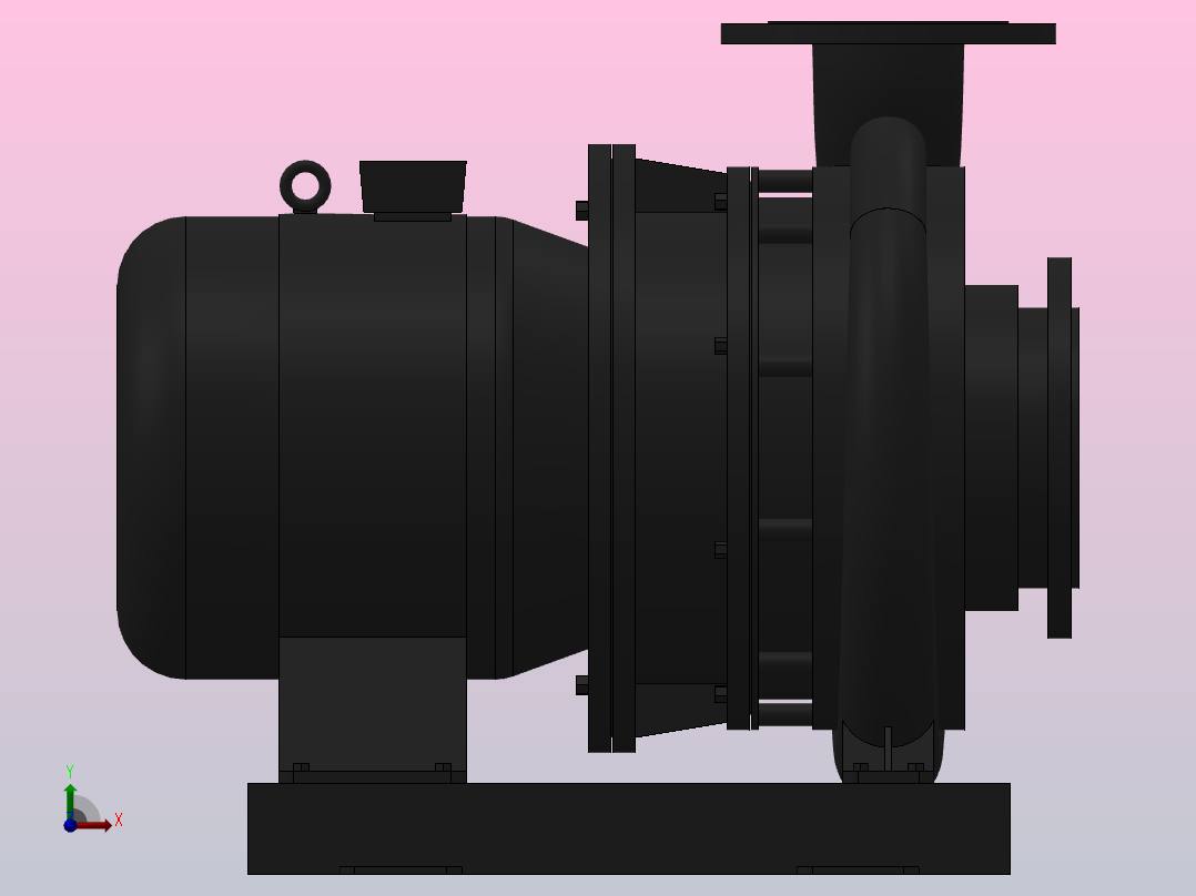 南方泵NIS，NISF泵外形（125-100-200）4kW-4极主视图