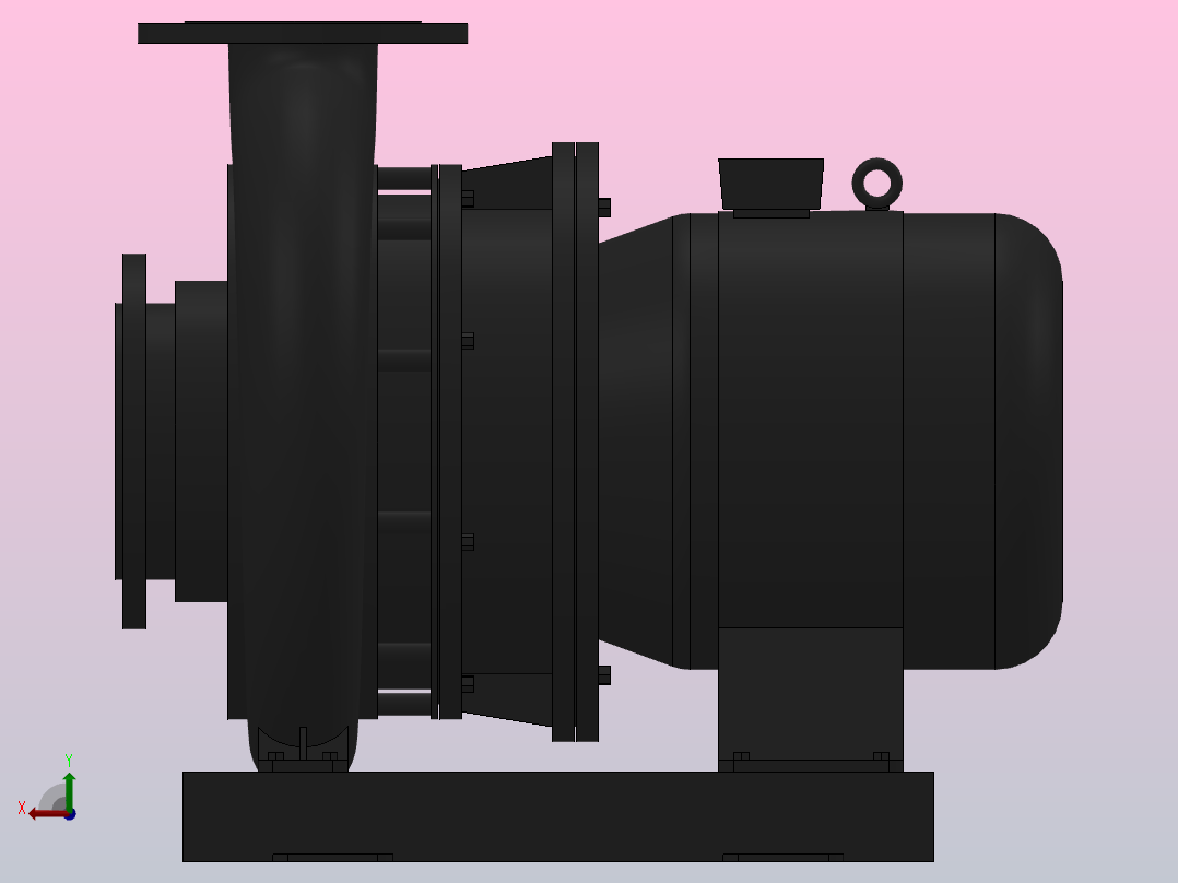 南方泵NIS，NISF泵外形（125-100-200）4kW-4极后视图