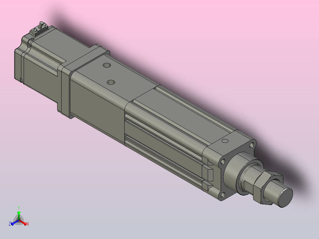 伺服电缸SOE63-L10-C-S50-D-A-P75-D3正等轴测图