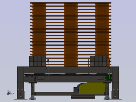 带叉车防撞架的链条输送机前视缩略图