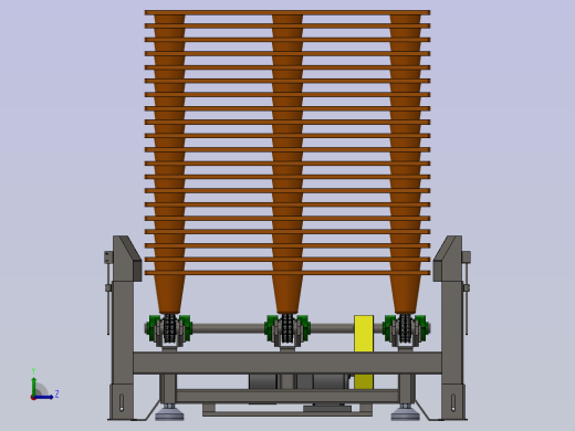 带叉车防撞架的链条输送机左视缩略图