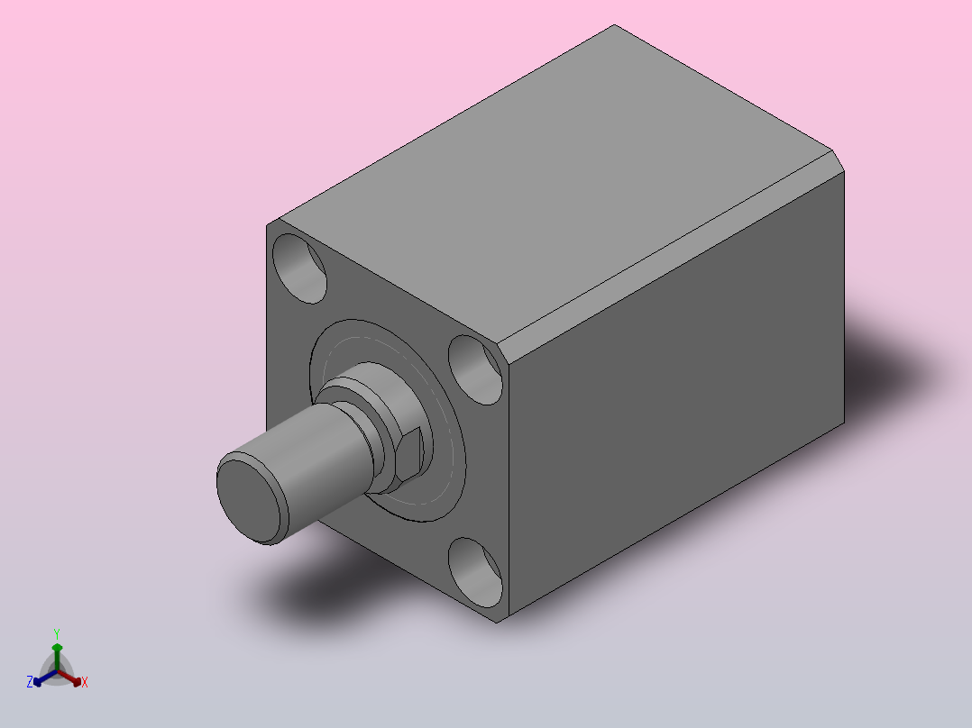 MPJ.RC 后油路板式薄型油缸[MPJ.RC-50-50-E]正等轴测图