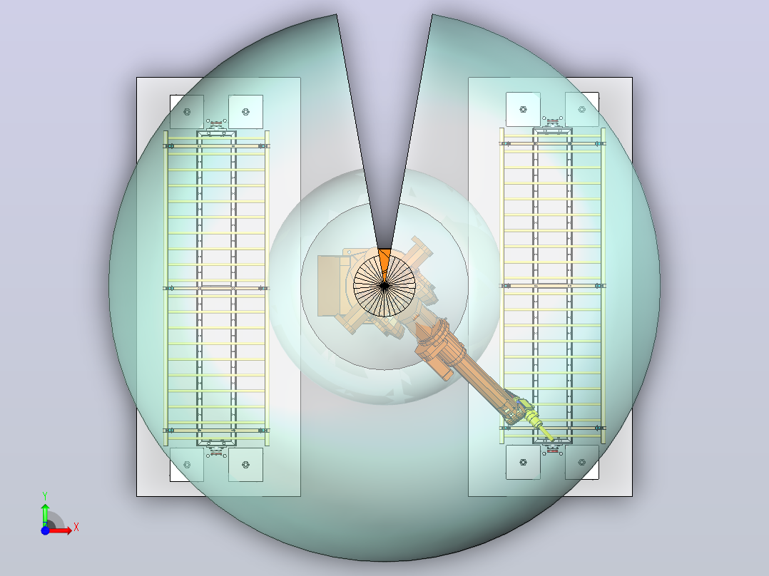 ABB激光焊接机器人工作站 3D模型前视图