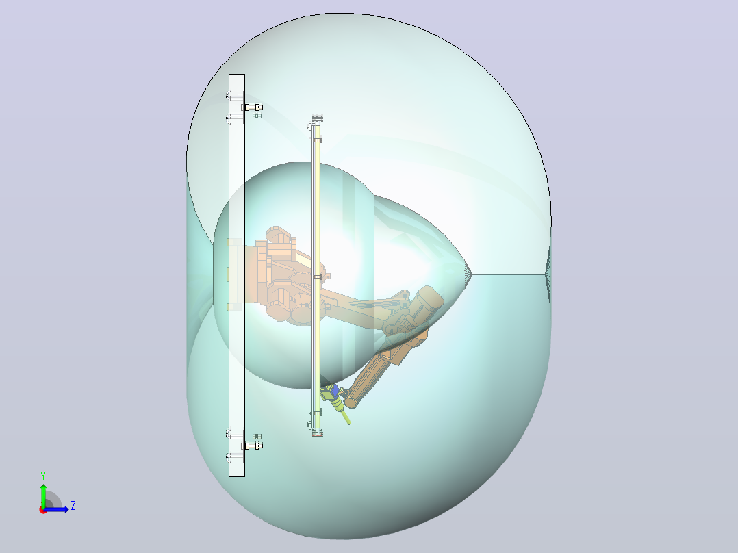 ABB激光焊接机器人工作站 3D模型左视图