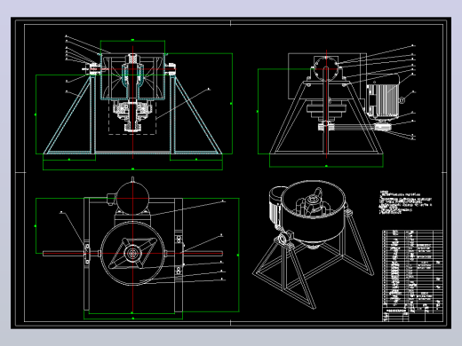 30L涡桨式振动搅拌试验机CAD