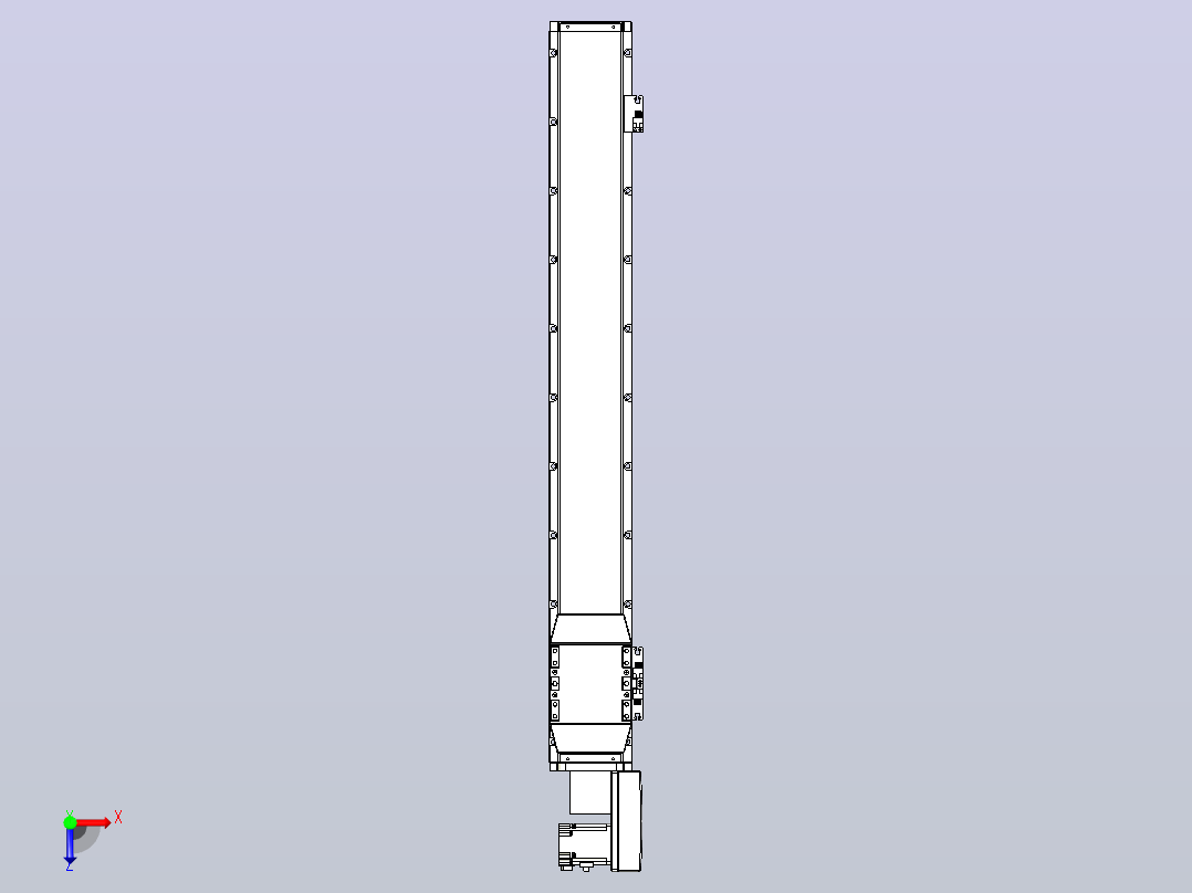 机器人皮带驱动直线轴TPA-GCB-120-P70-L800-QR-M20-N3俯视图