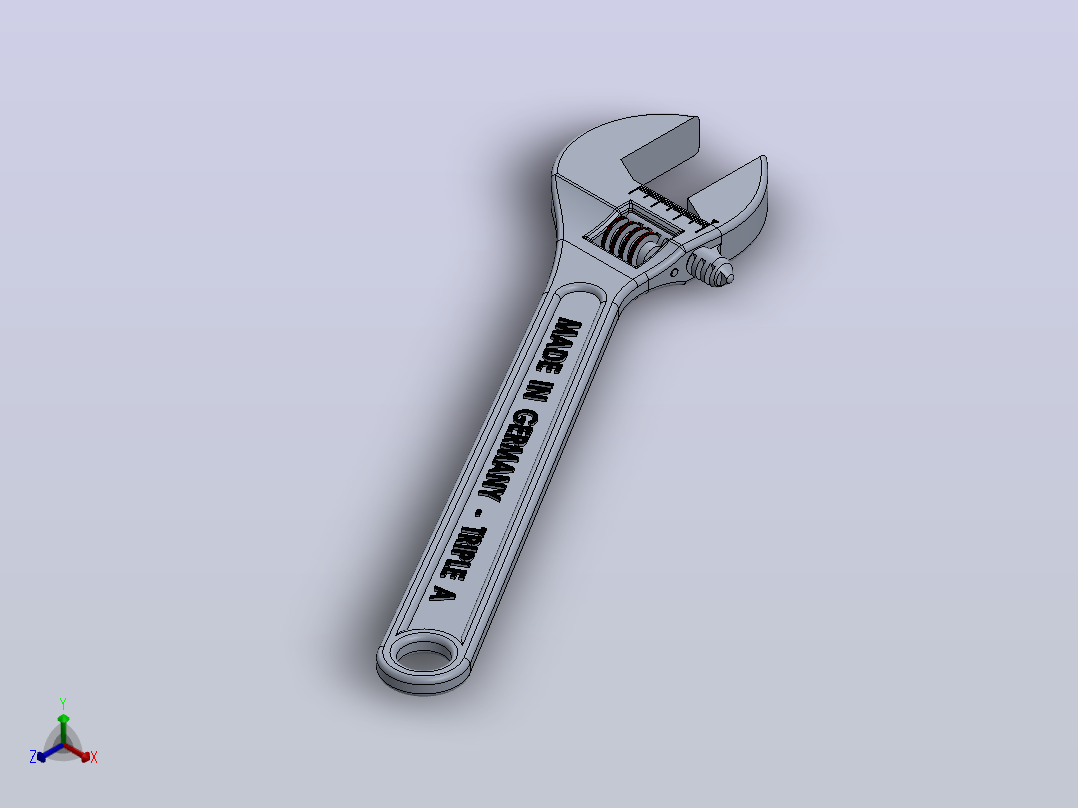 Solidworks的可调扳手正等轴测图