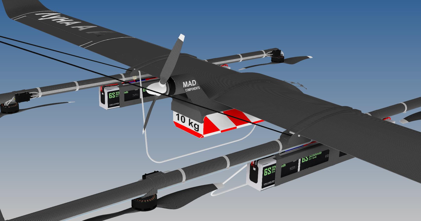 带电池的 VTOL 无人机