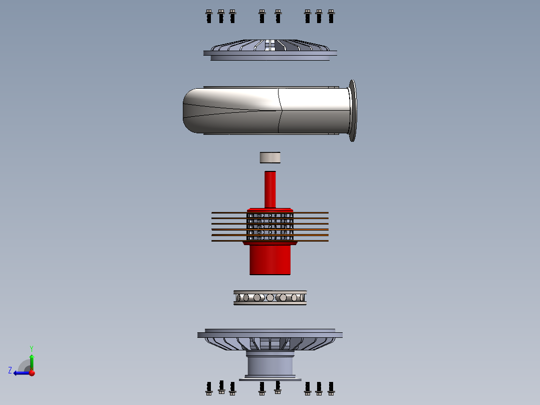 涡轮泵爆炸数模右视图