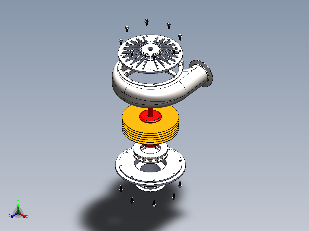 涡轮泵爆炸数模正等轴测图