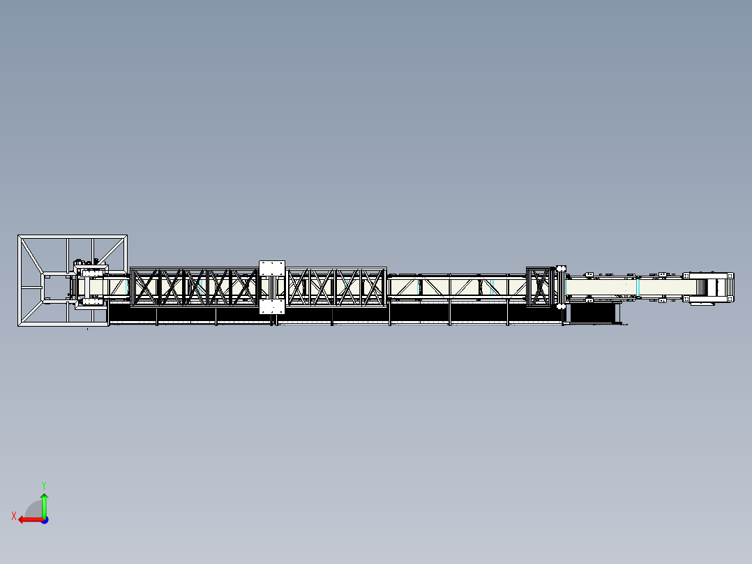 爬坡带式输送机右视图