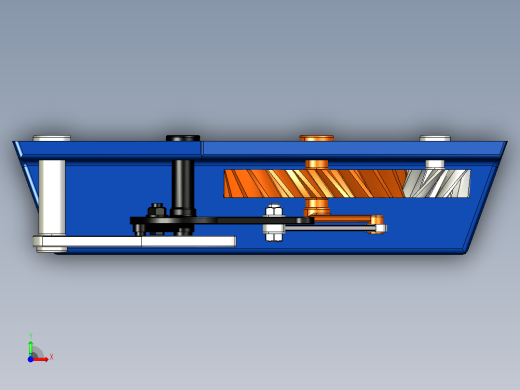 槽轮与螺旋齿轮传动机构前视缩略图