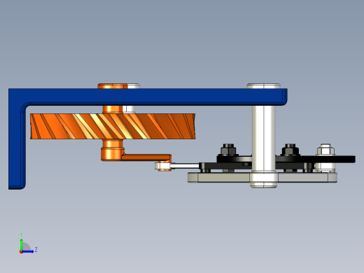 槽轮与螺旋齿轮传动机构左视缩略图