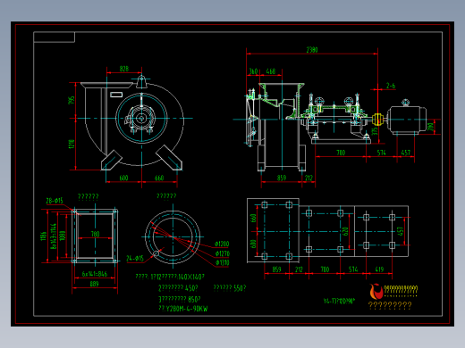 Y4-73No12D右90°引风机安装详图