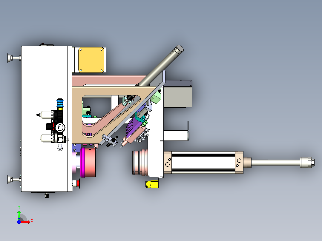 A3_桌面型非标圆形内外圈涂胶机前视图