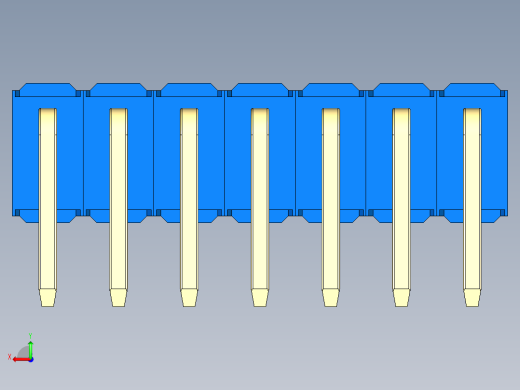 彩色公排针 100mil 2.54mm 系列-DS1022_blue_2x07p_100mil_TypeD_rev1.0后视缩略图