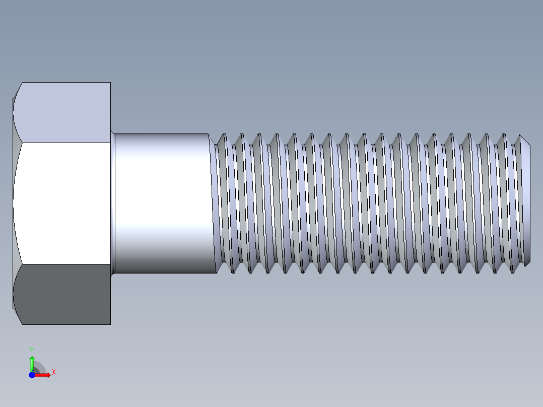 UNC 六角螺栓-Hex Bolt 1.000-8 x 3前视图