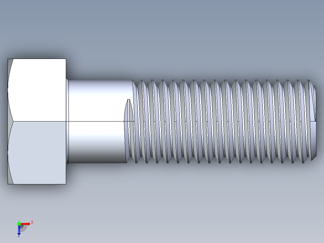 UNC 六角螺栓-Hex Bolt 1.000-8 x 3俯视图