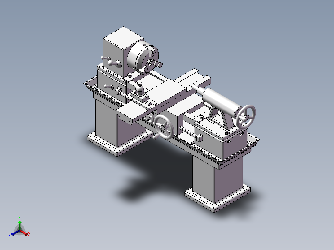 492精密车床正等轴测图