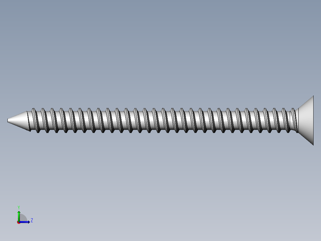 m3-13-to-40-沉头自攻螺丝-Screw M3 x 35 for Wood.SLDPRT左视图