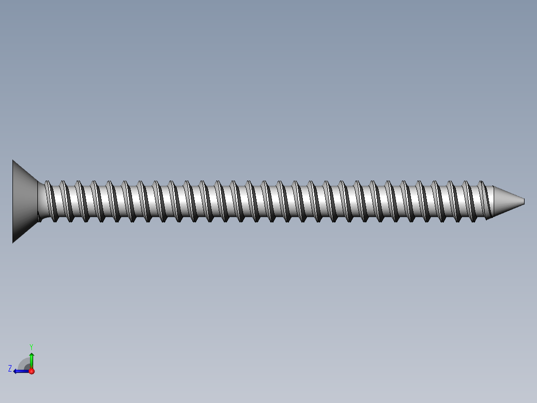 m3-13-to-40-沉头自攻螺丝-Screw M3 x 35 for Wood.SLDPRT右视图