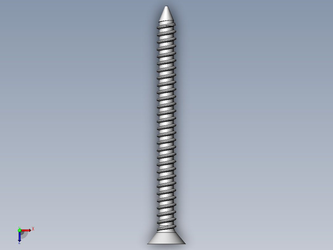 m3-13-to-40-沉头自攻螺丝-Screw M3 x 35 for Wood.SLDPRT俯视图