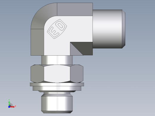 卡套式工业通用硬管接头EO_Adjustable_Locknut_elbow_WEE06LROMDCF前视缩略图