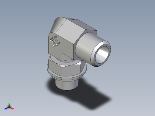 卡套式工业通用硬管接头EO_Adjustable_Locknut_elbow_WEE06LROMDCF正等轴测缩略图