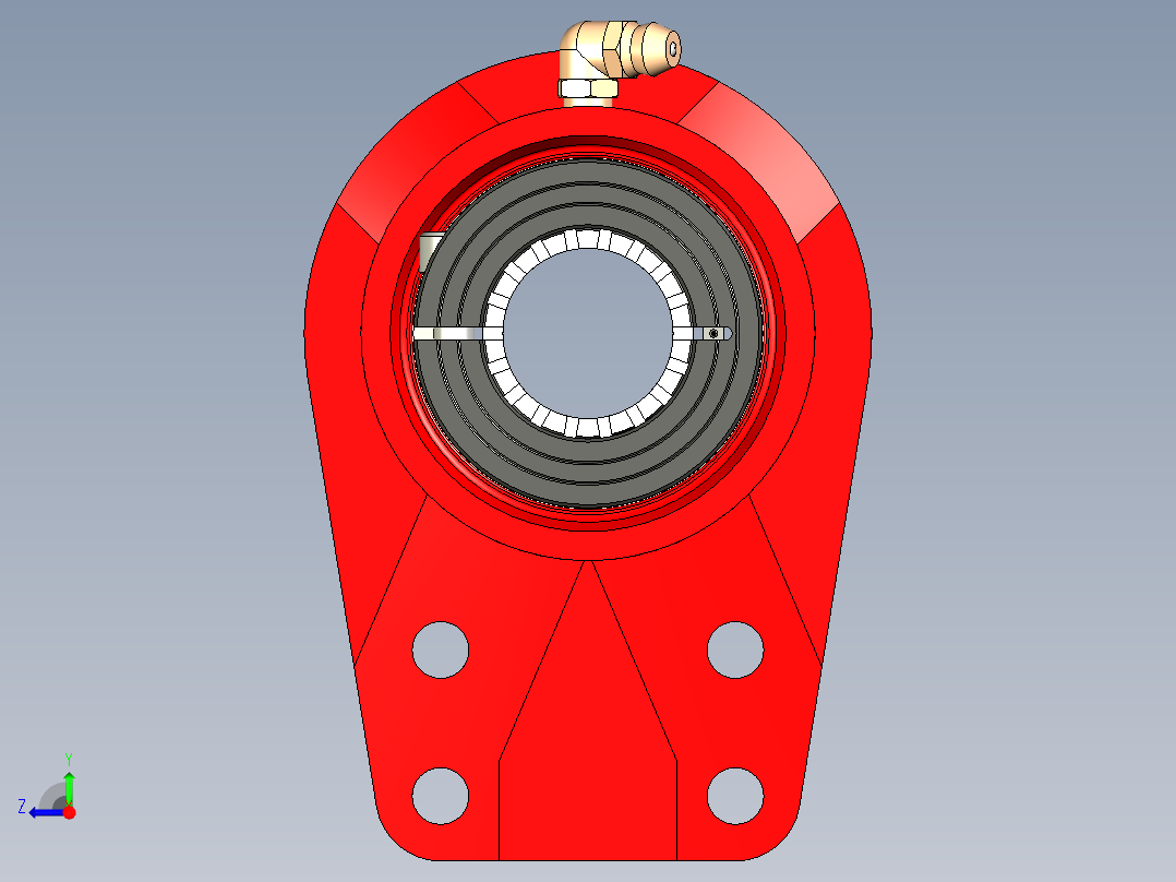 枕块侧法兰右视图
