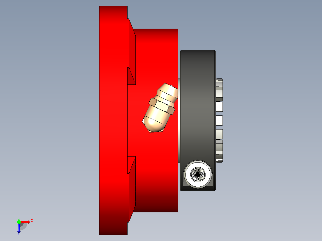 枕块侧法兰俯视图