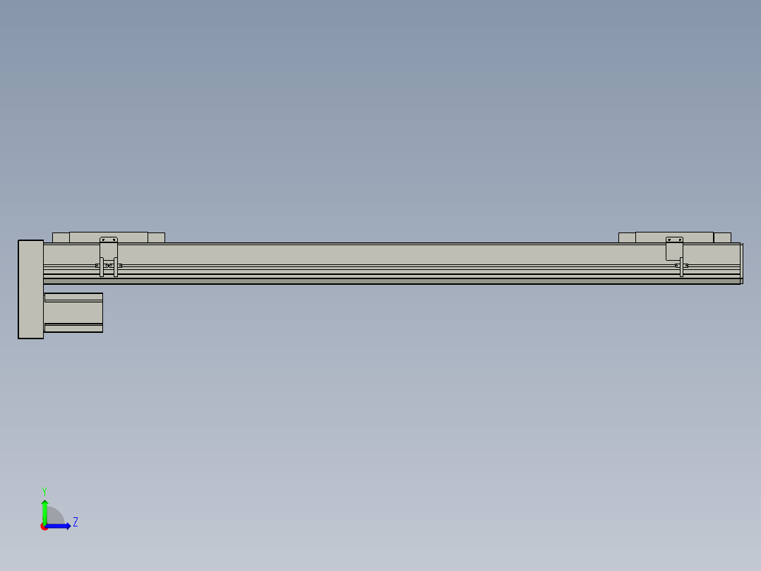 直线模组LHC17-S1150-D设计图纸左视图