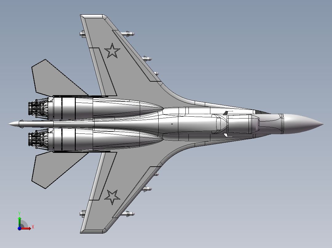 su35战斗机前视图
