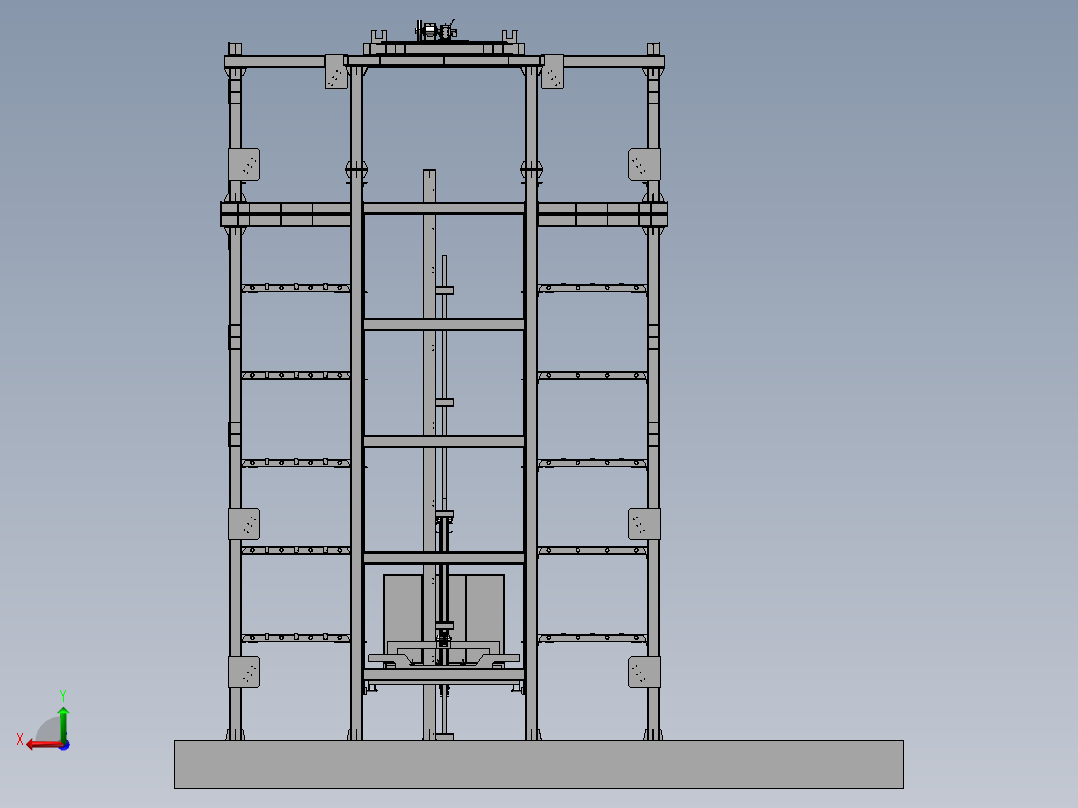 自动立体停车场-直立升降装置后视图