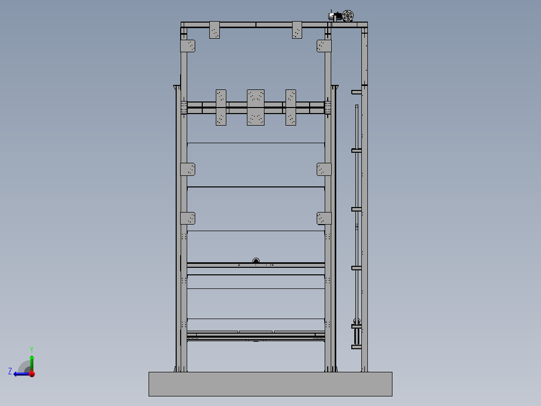 自动立体停车场-直立升降装置右视图